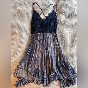 Free People Intimately Blue Tie Dye Slip Dress